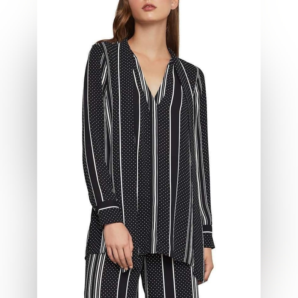 BCBGMAXAZRIA Mixed Print Blouse